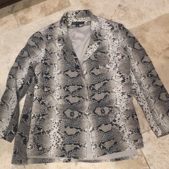 Snakeskin Python SILK blazer loose fit Elizabeth and James designer - Picture 5 of 6